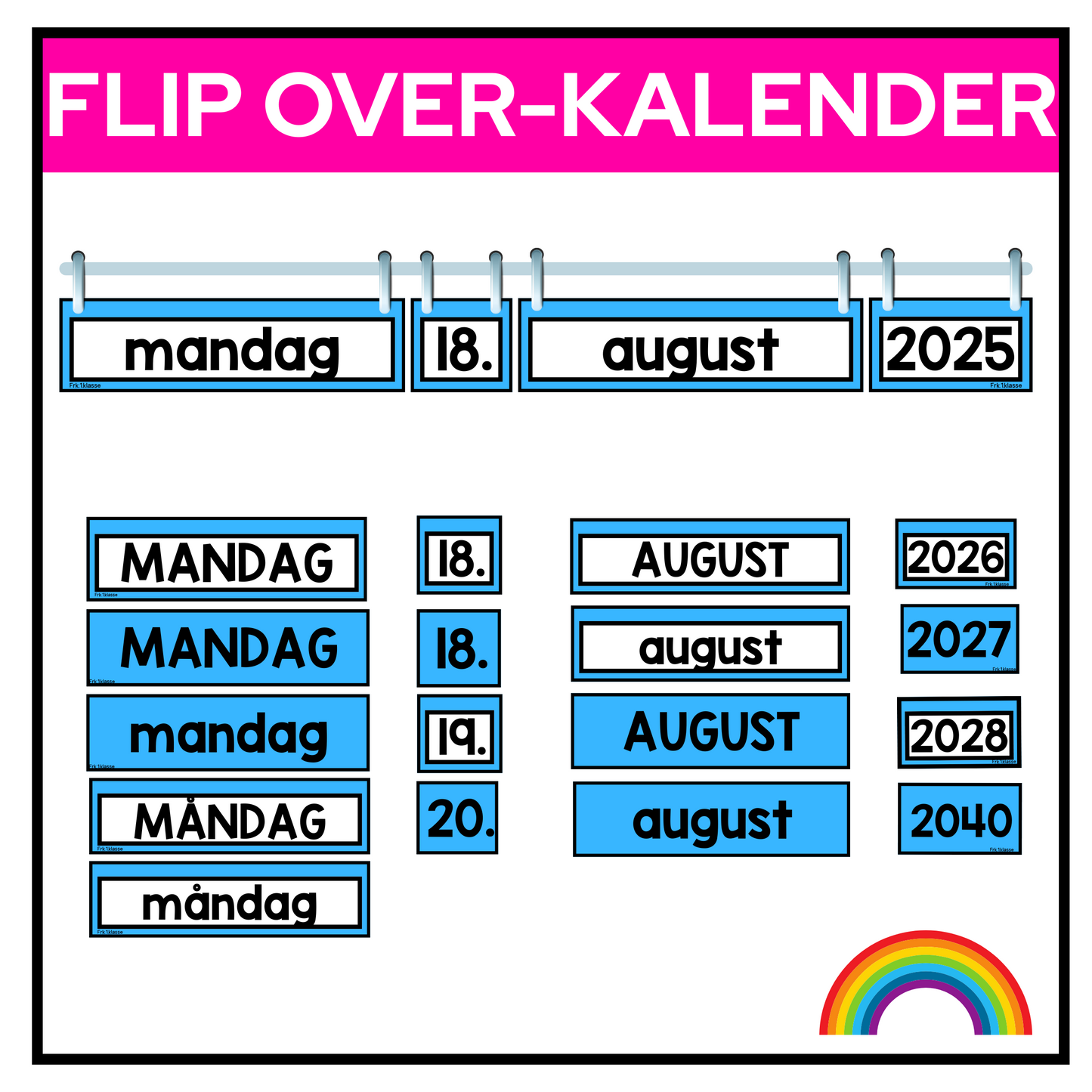 Flip over kalender dager, dat, måneder og år.