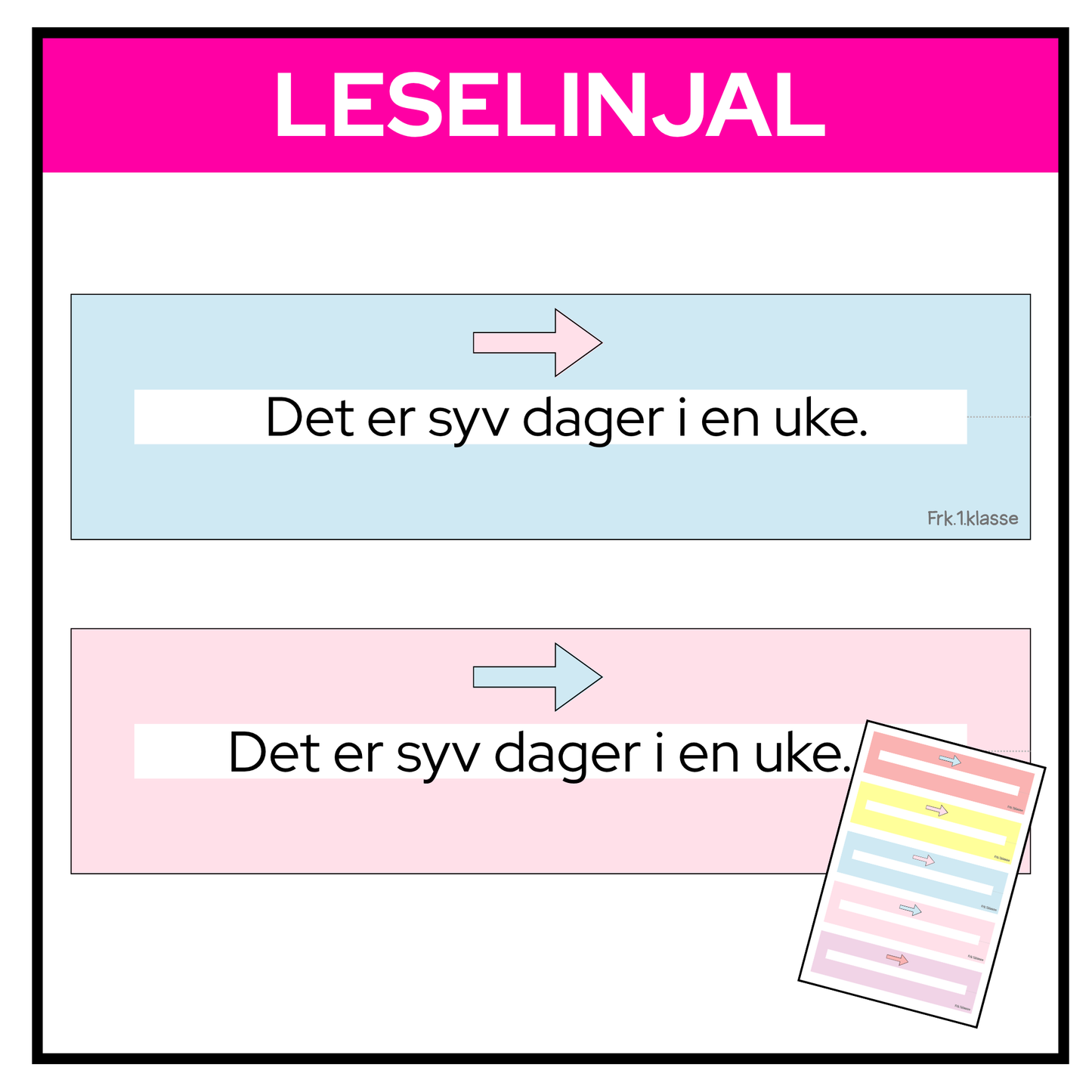Leselinjal | To ulike størrelser | Pastell