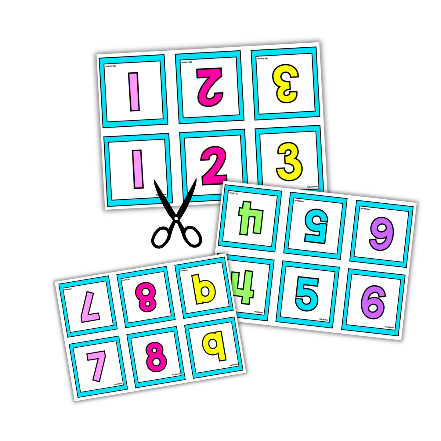 Nummerskilt til bord | TOSIDIG | REGNBUE MED ROSA