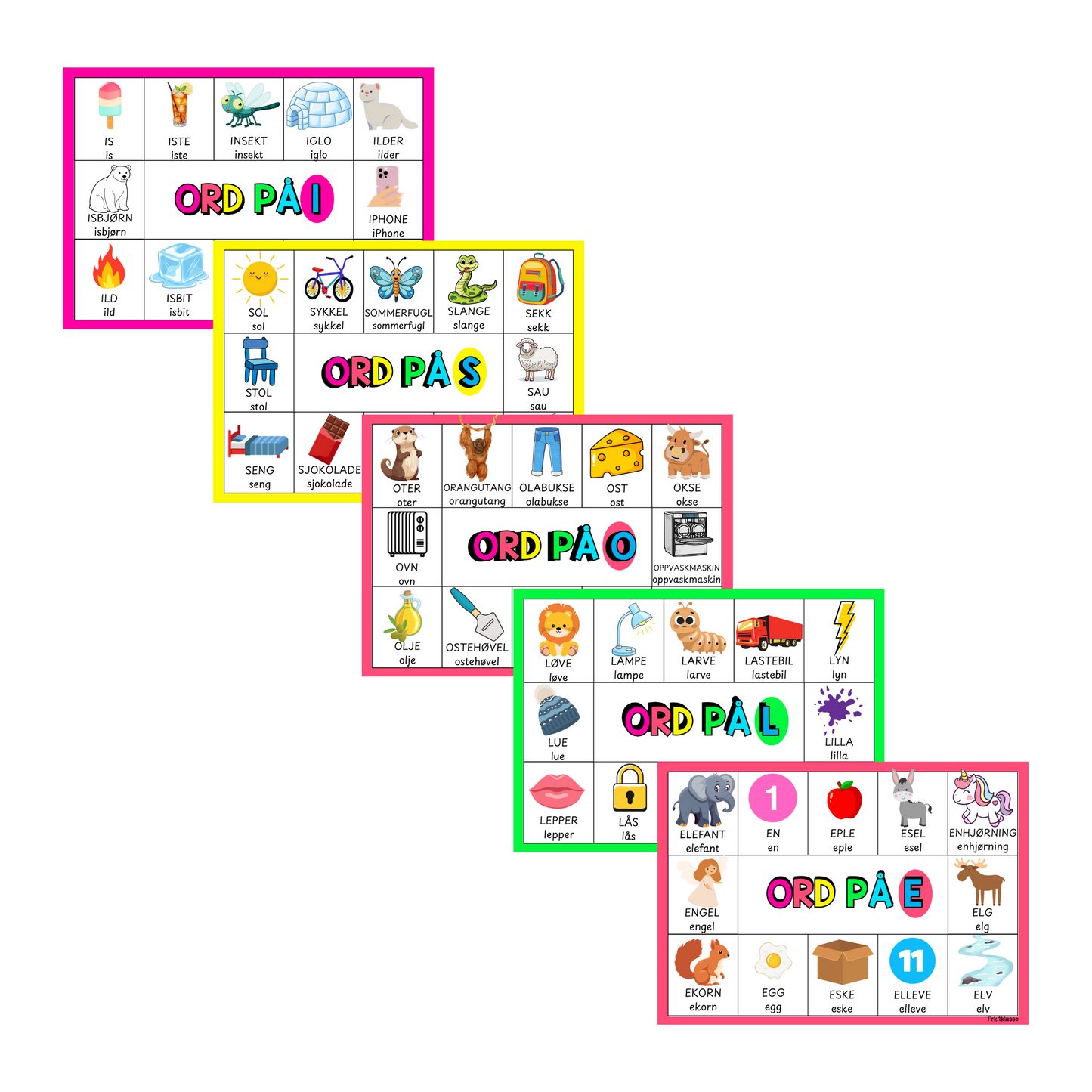 Skrivestøtte | Bilde og ord | I, S, O, L, E | GRATIS