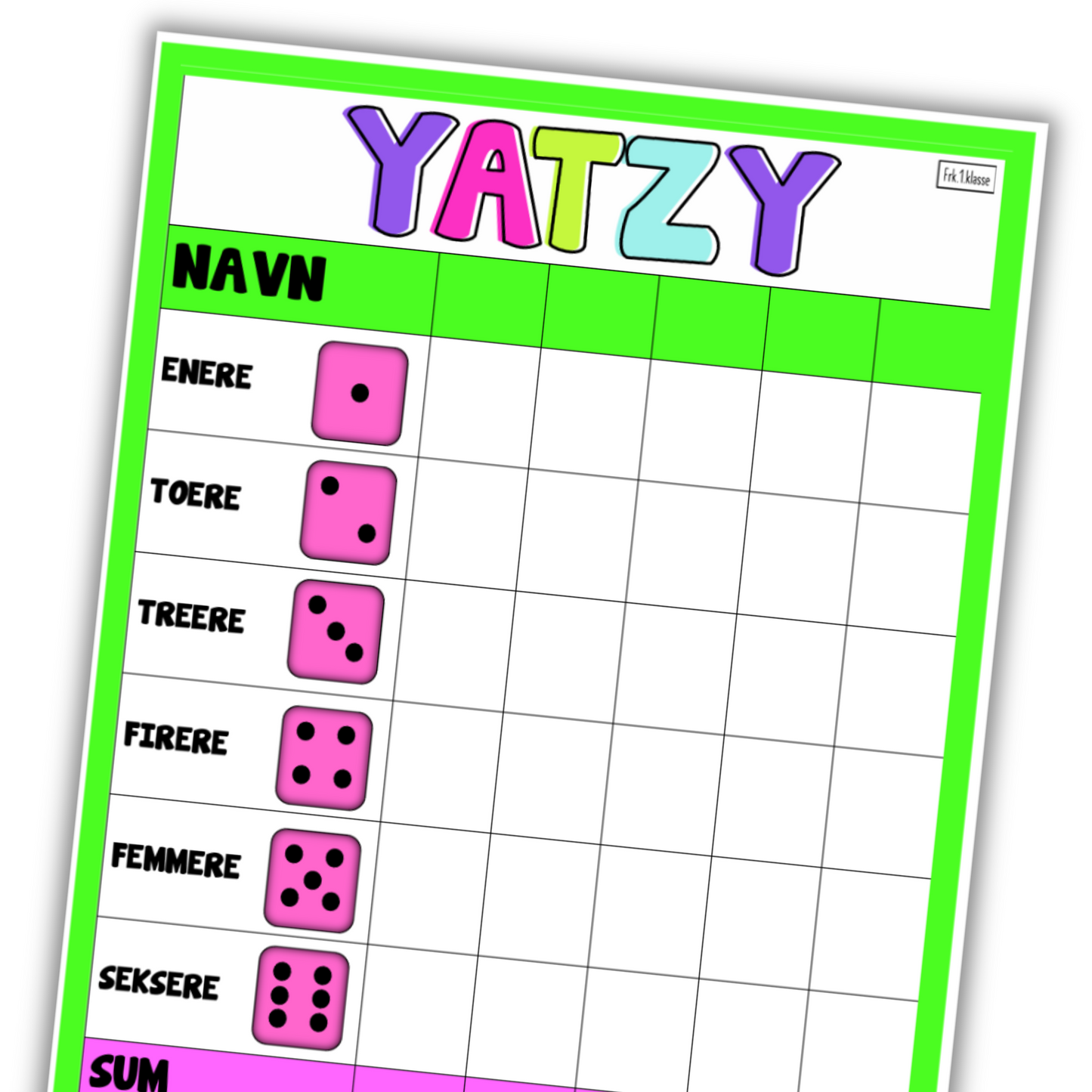 Yatzy | Spillbrett