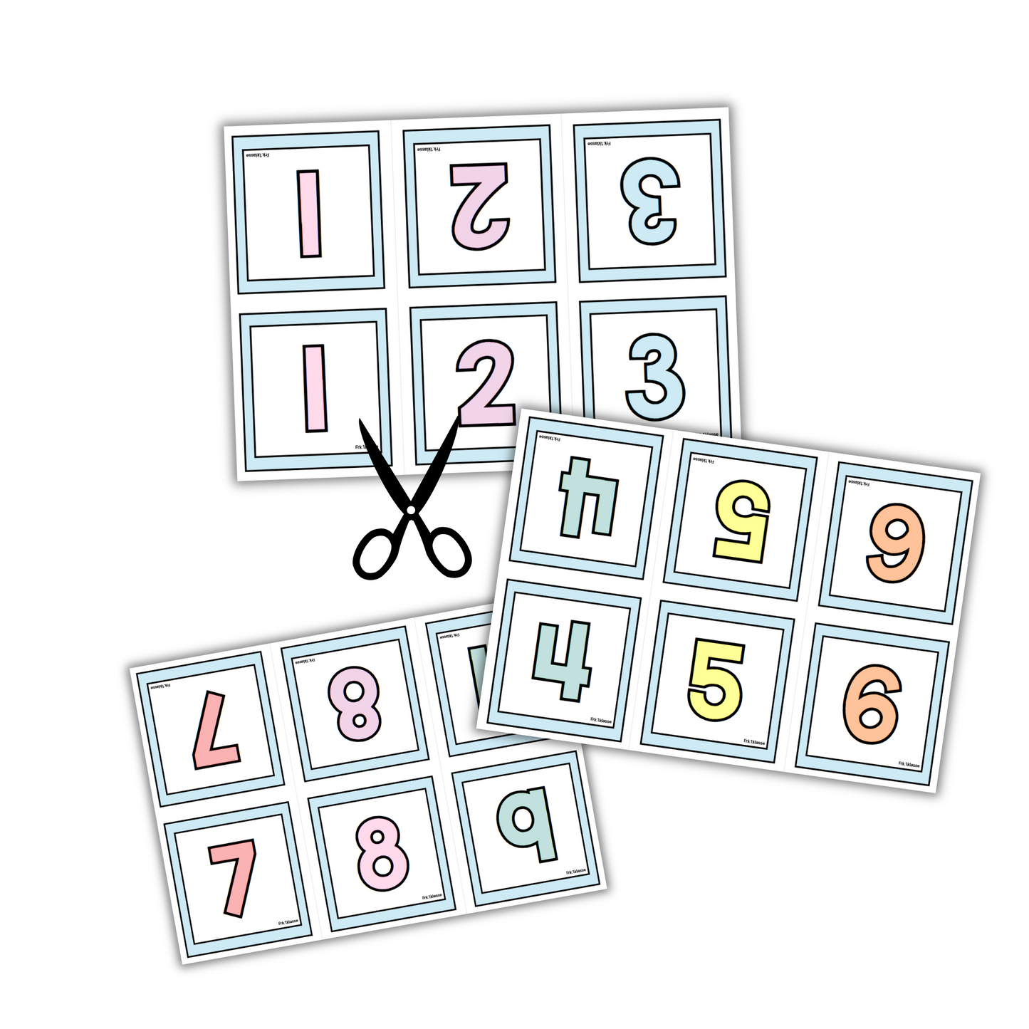 Nummerskilt til bord | TOSIDIG | PASTELL