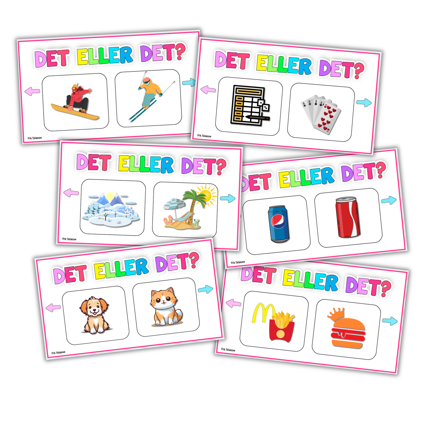 SLIDES / KORT | Det eller det – velg med kroppen! | 50 slides! | REDIGERBAR