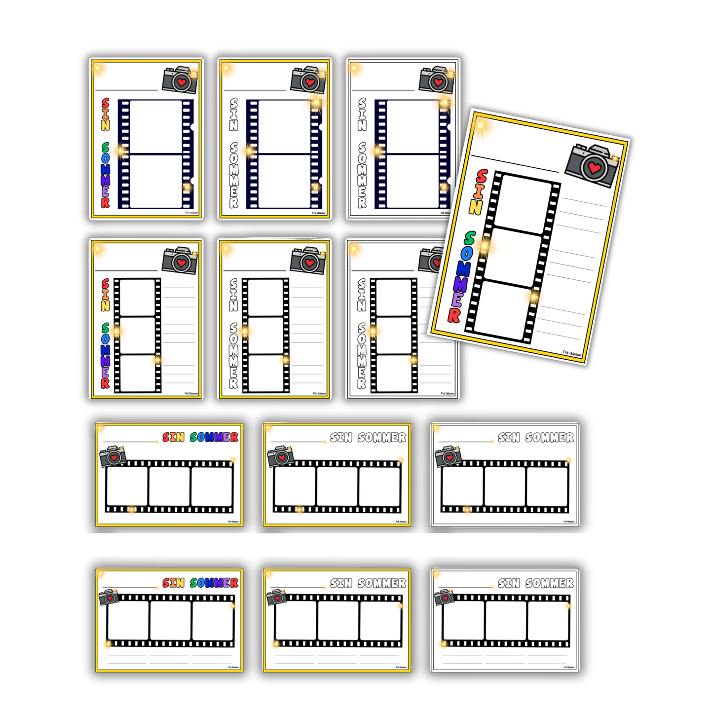 Tegn og skriv fra sommeren | Oppgaveark | 12 varianter