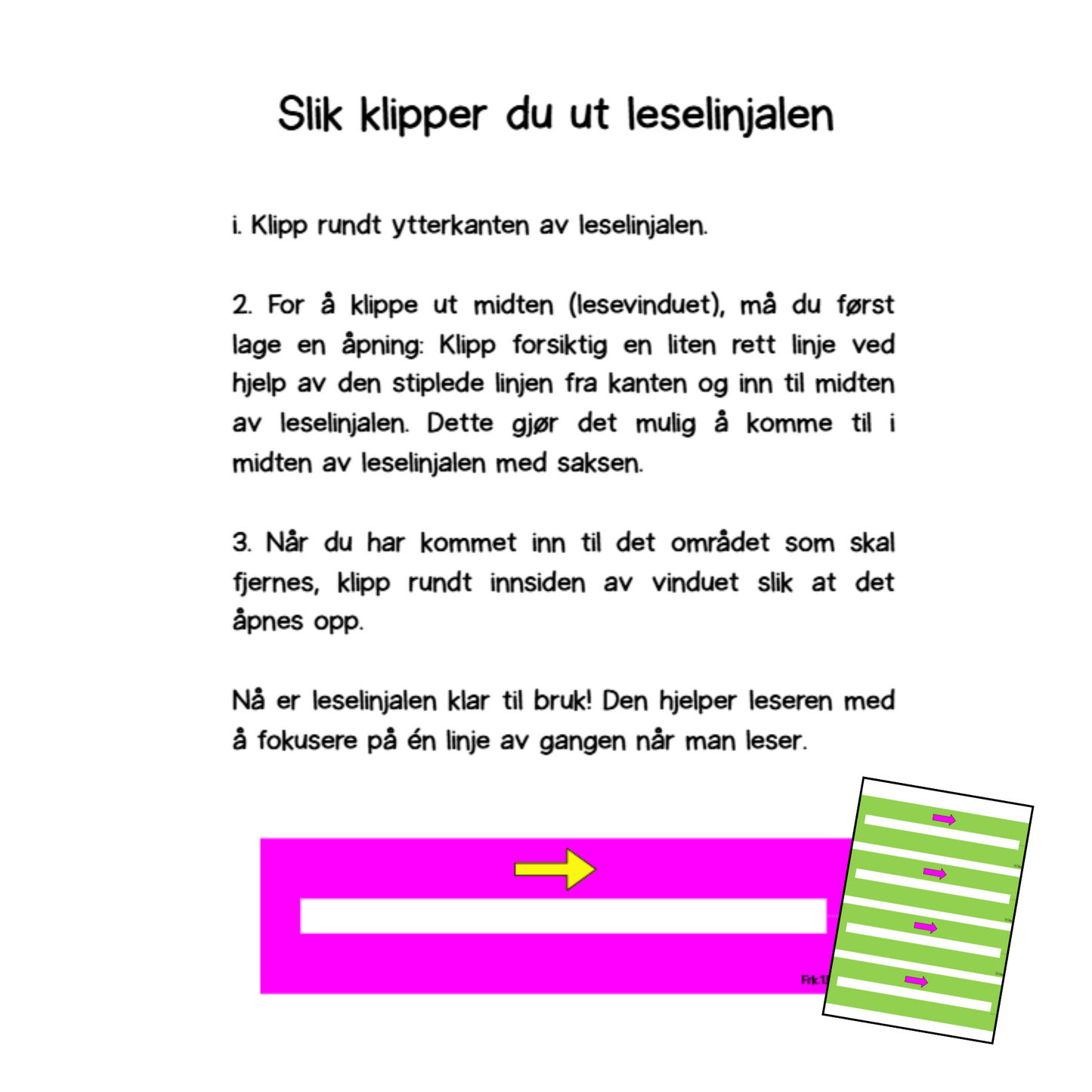 Leselinjal regnbueserien (med rosa) | To størrelser