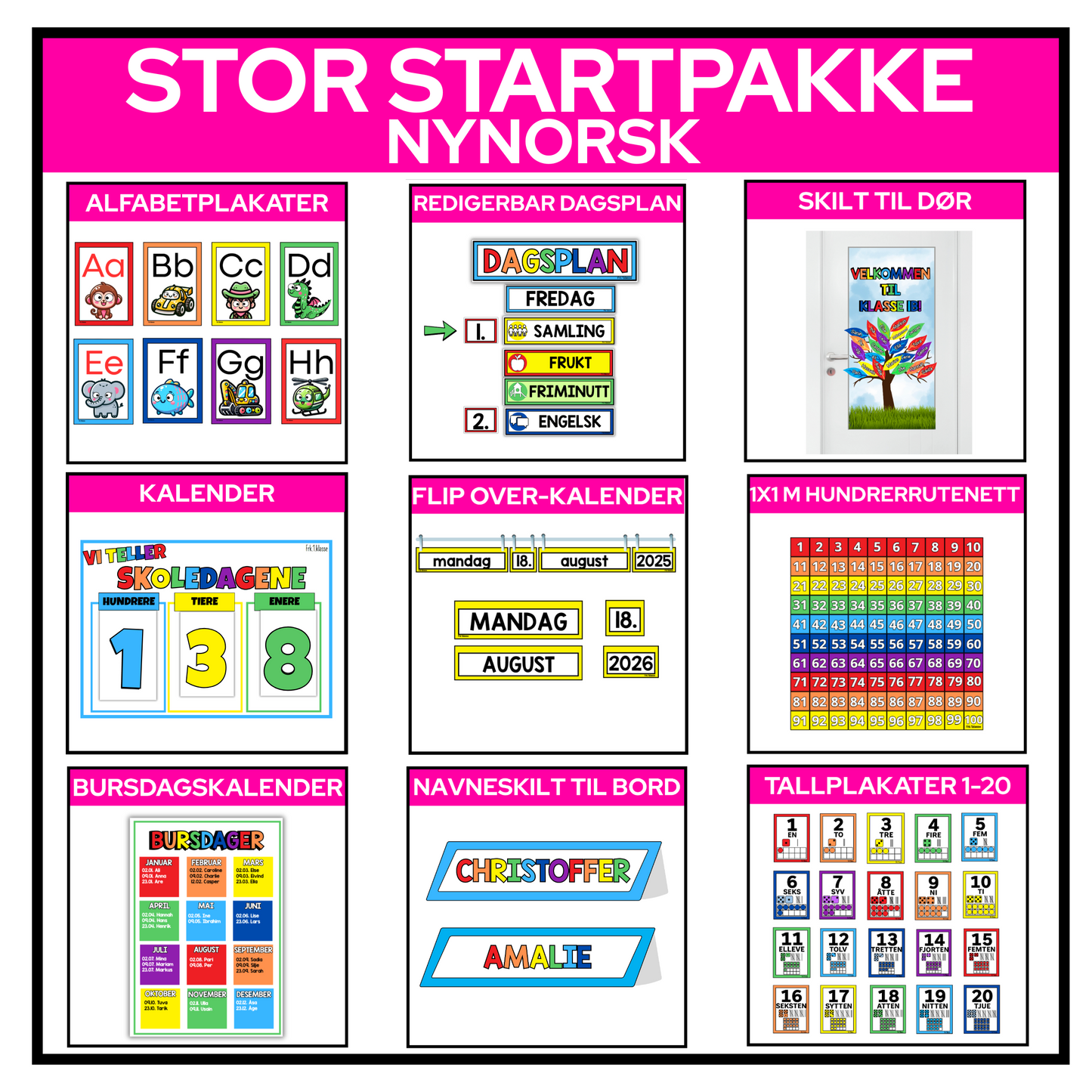 Stor startpakke klasserom | KLASSISK REGNBUE | NYNORSK