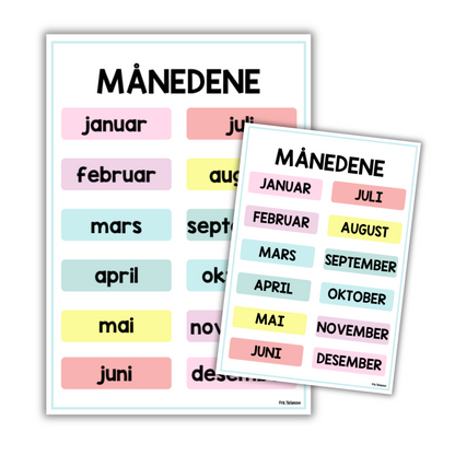 Månedene | Plakat A3/A4 | PASTELL