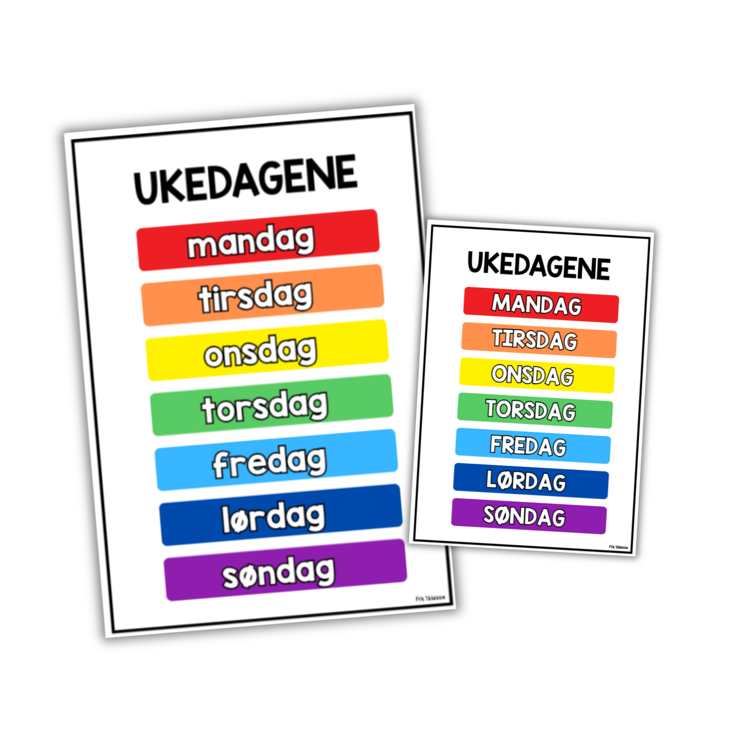 Ukedagene | Plakat A3/A4 | KLASSISK REGNBUE