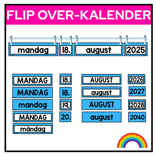 Flip over kalender dager, dat, måneder og år.