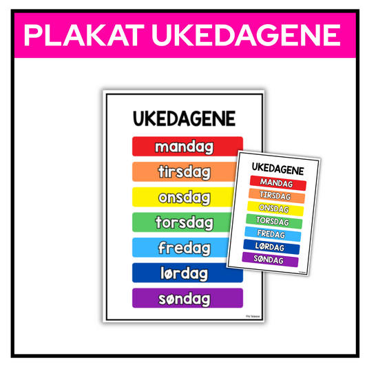 Ukedagene | Plakat A3/A4 | KLASSISK REGNBUE