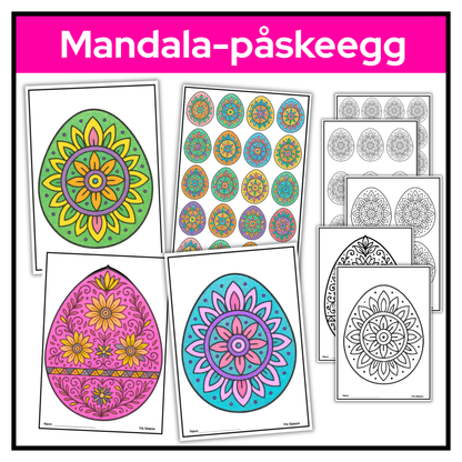 Mandala-påskeegg | 6 fargeleggingsark
