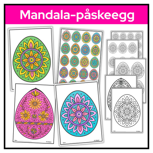 Mandala-påskeegg | 6 fargeleggingsark