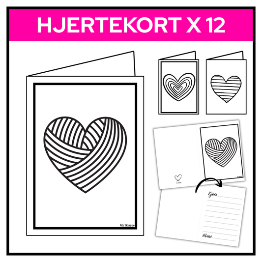 Doble hjertekort – 12 ulike hjertedesign