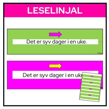 Leselinjal regnbueserien (med rosa) | To størrelser