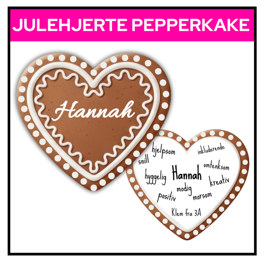Julehjerte | Pepperkake med hvit "glasur"