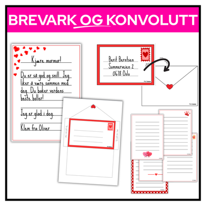 Brevark OG konvolutt | Ti koselige design
