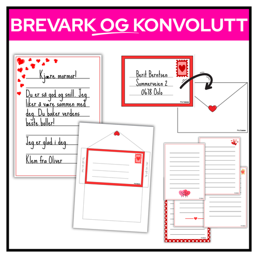 Brevark OG konvolutt | Ti koselige design