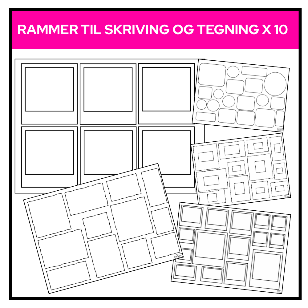 Rammer med tegnefelt og skrivefelt.