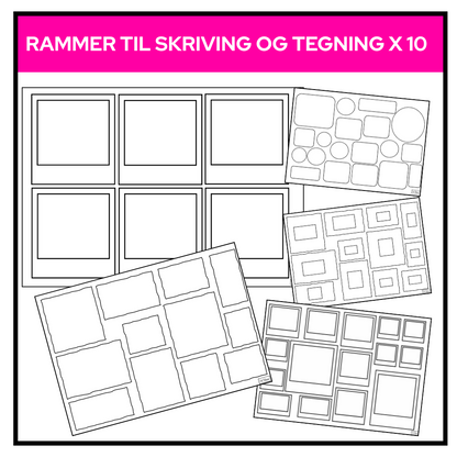 Rammer med tegnefelt og skrivefelt.