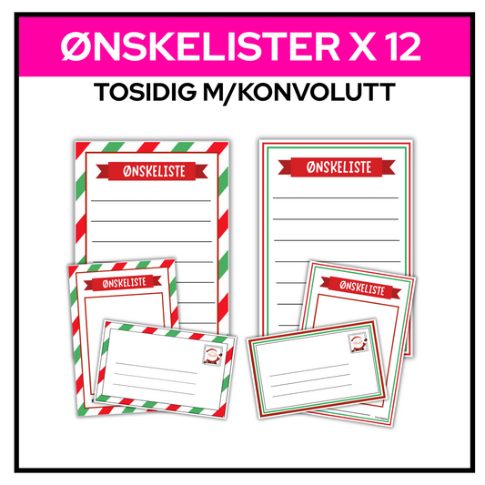 Ønskeliste til jul - 12 maler