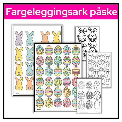 Fargeleggingsark påske | 12 varianter