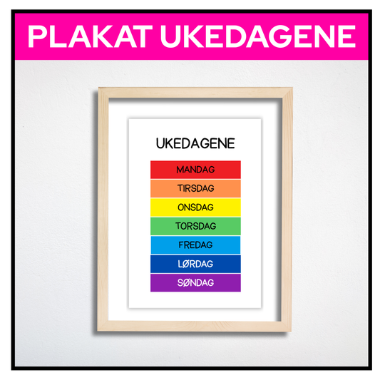 Ukedagene i bokser | A3/A4 | KLASSISK REGNBUE