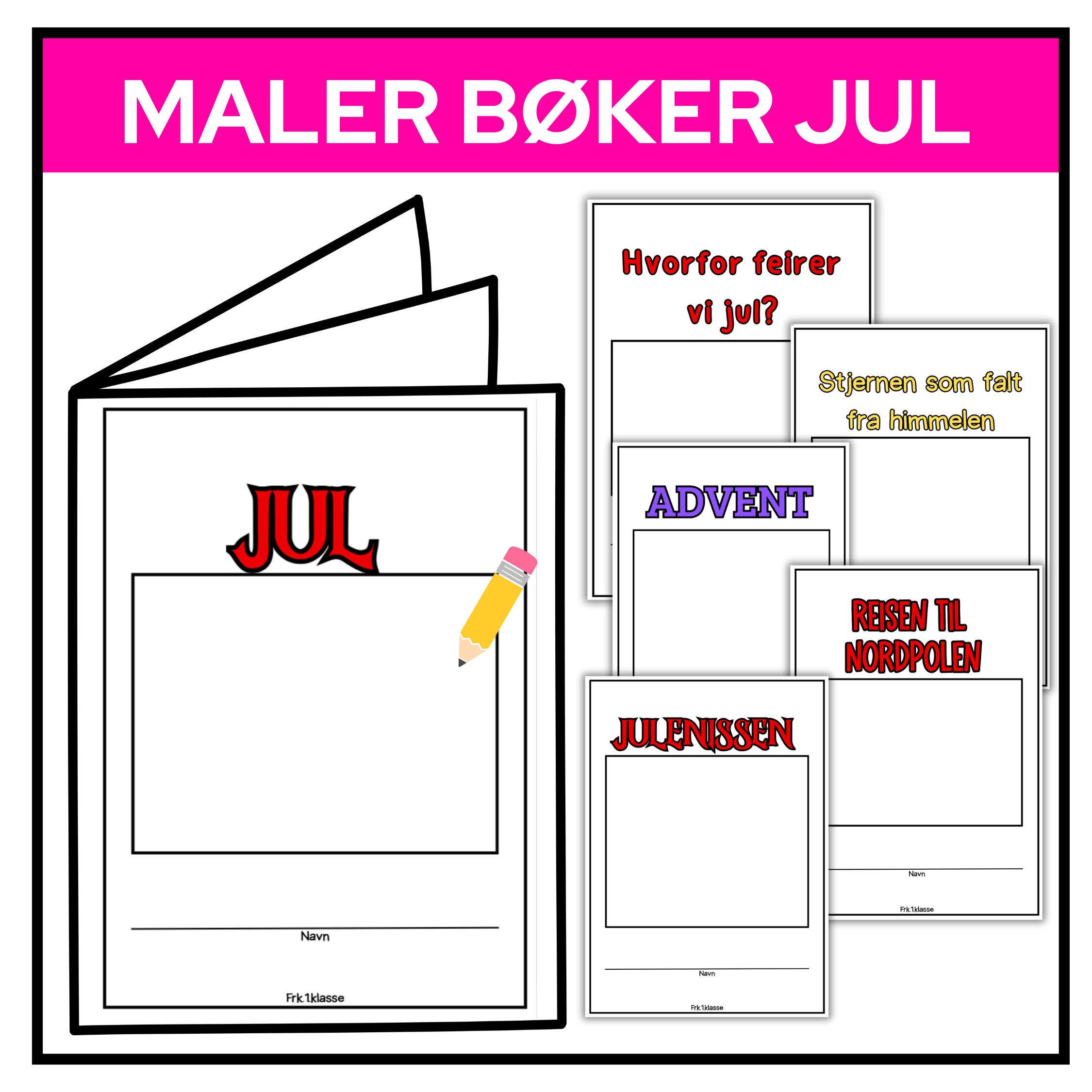 Juleminibøker | Mal til faktabøker og fantasibøker