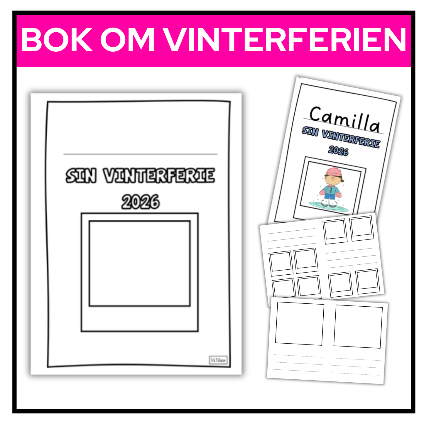 Skriv og tegn om vinterferien | Tre varianter