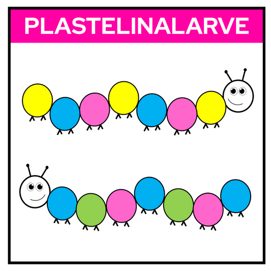Larve som smiler med sirkler i ulike farger. Mønster og rekkefølge.