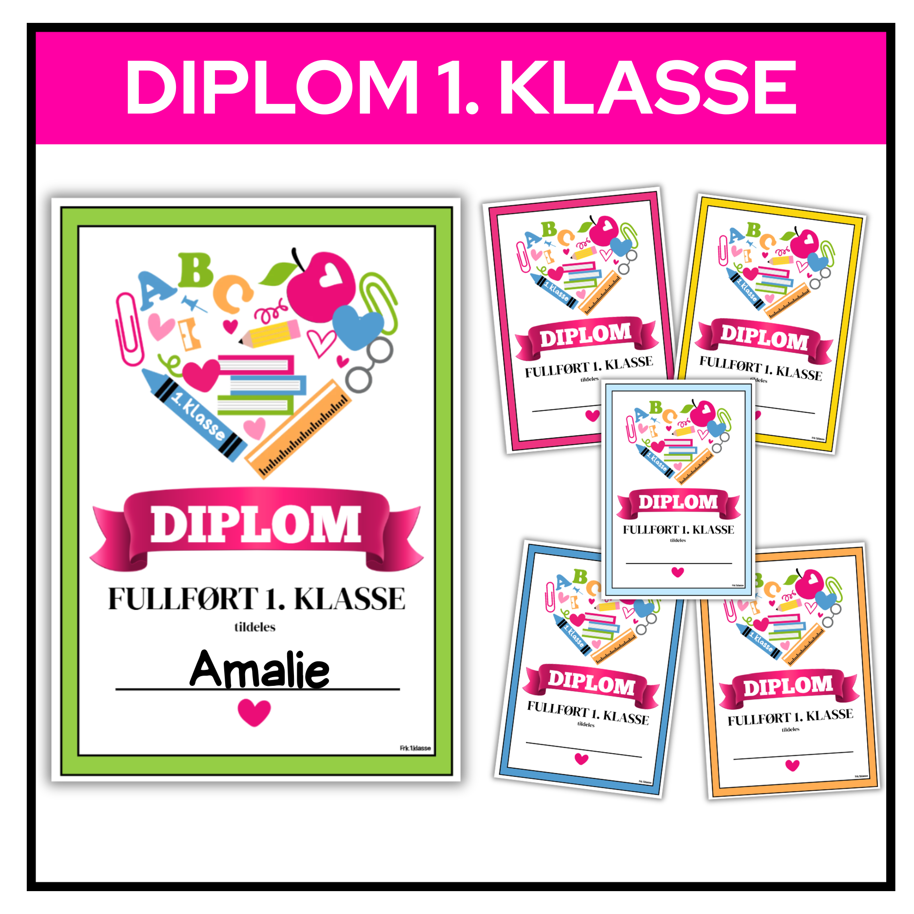 Diplom | 1. klasse | Seks fargevarianter