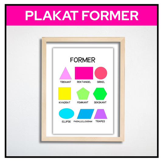 Former | A3/A4 | REGNBUE med rosa