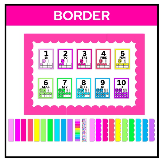 Border | MEGAPAKKE | REGNBUE MED ROSA