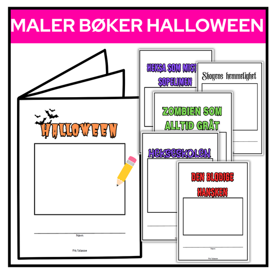 Halloween-minibøker | La elevene lage egne bøker | 45 kreative titler | 135 skrivestartere (6-16 år)