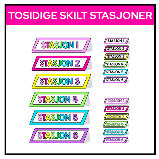Skilt til stasjoner | Tosidig | REGNBUE MED ROSA