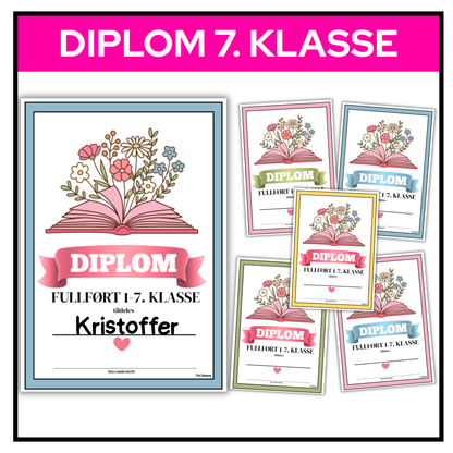 Diplom | 7. klasse | 12 fargevarianter