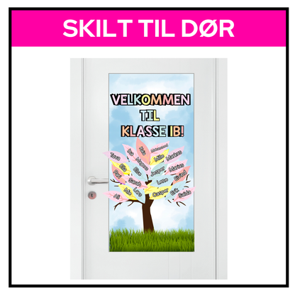 Velkommen-skilt til dør | A3 | Redigerbart | PASTELL
