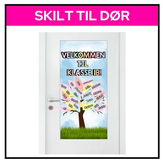 Velkommen-skilt til dør | A3 | Redigerbart | PASTELL
