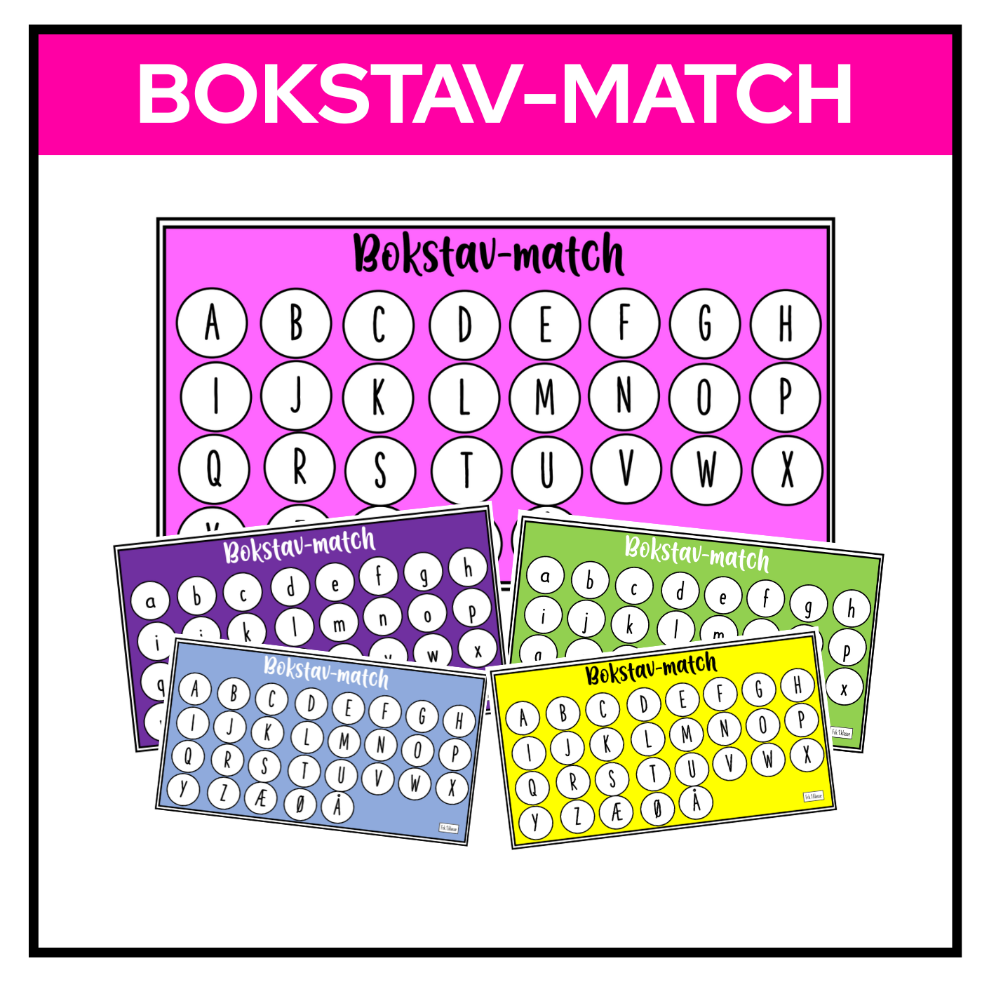 Bokstav-match | Hele alfabetet | Flere farger