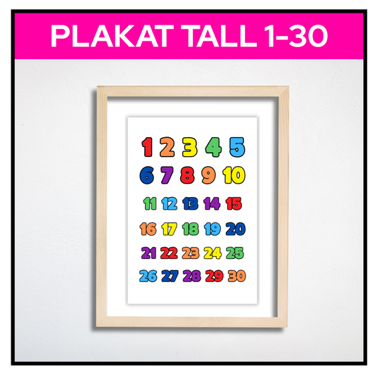 Tall 1-30 | A3/A4 | KLASSISK REGNBUE