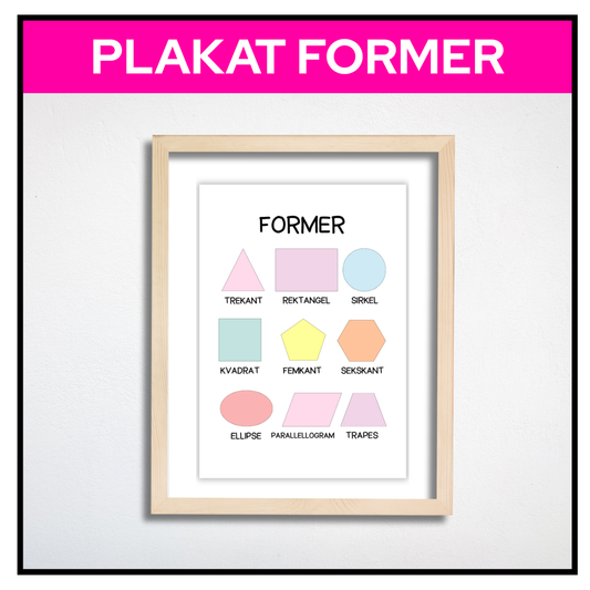 Plakat med geometriske former – med bilderamme