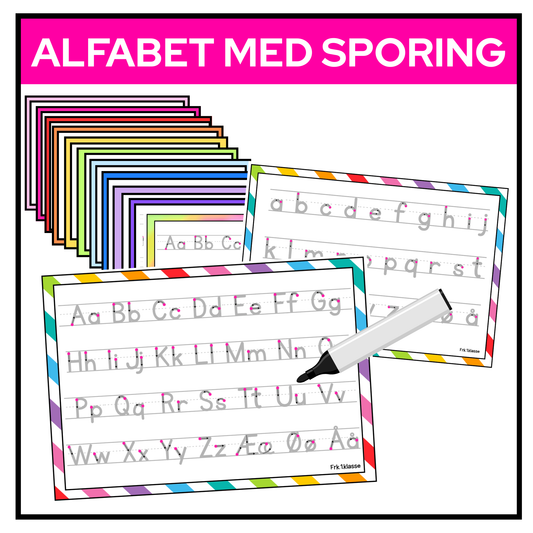 Alfabet med sporing | A4 | Flere varianter