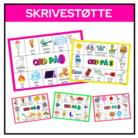 Skrivestøtte | Bilde og ord | I, S, O, L, E | GRATIS