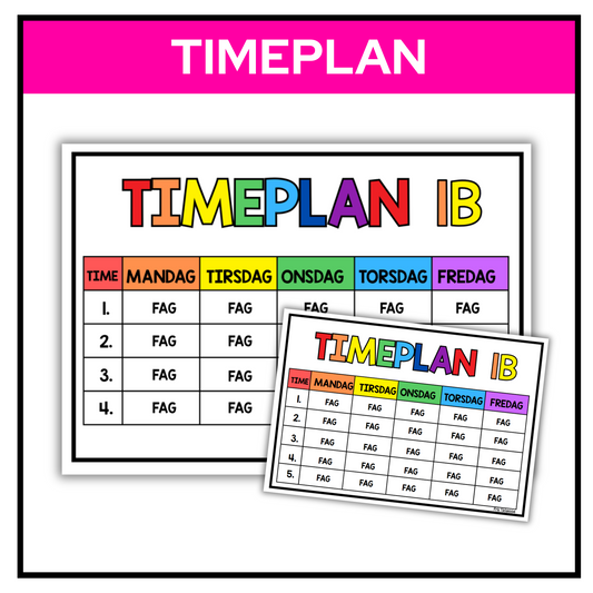 Timeplan | Redigerbar | KLASSISK REGNBUE