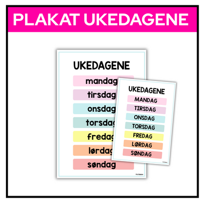 Ukedagene | Plakat A3/A4 | PASTELL