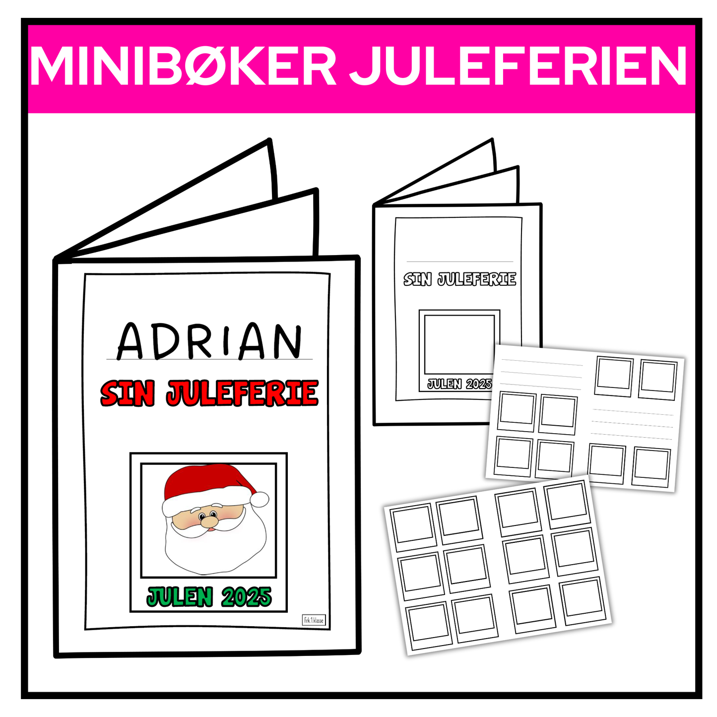 Minibøker om juleferien 2025