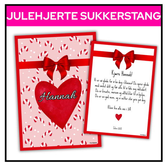 Julehjertediplom | Sukkerstang