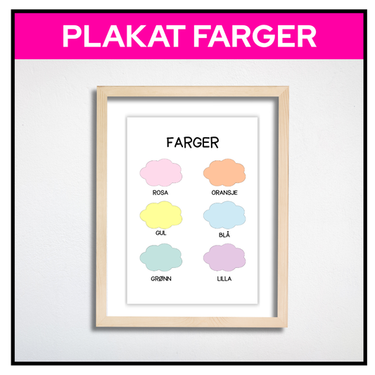 Fargene som skyer – i bilderamme, pastell
