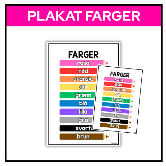 Farger | Plakat | A3/A4 | KLASSISK REGNBUE