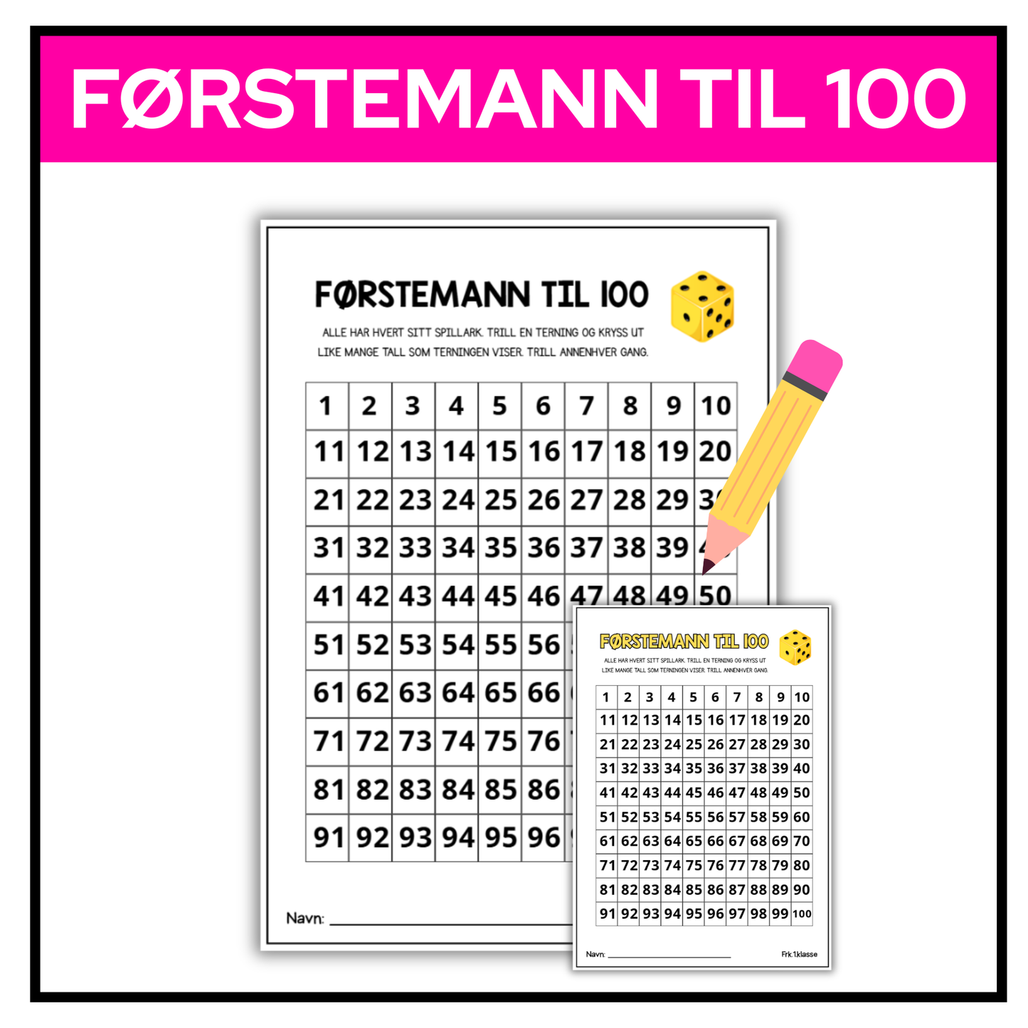 Førstemann til 100 | Spillark