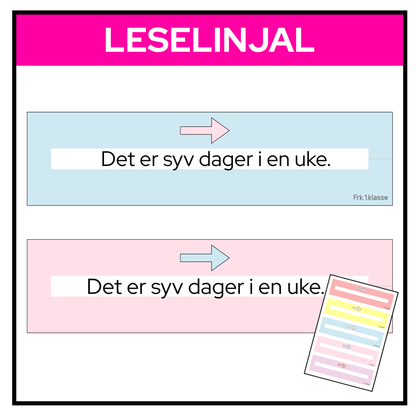 Leselinjal | To ulike størrelser | Pastell